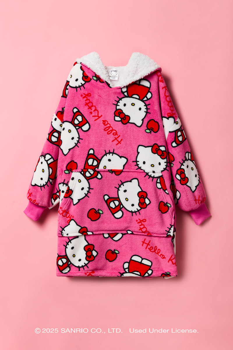 Hello Kitty® Girls Oversized Plush Blanket Hoodie