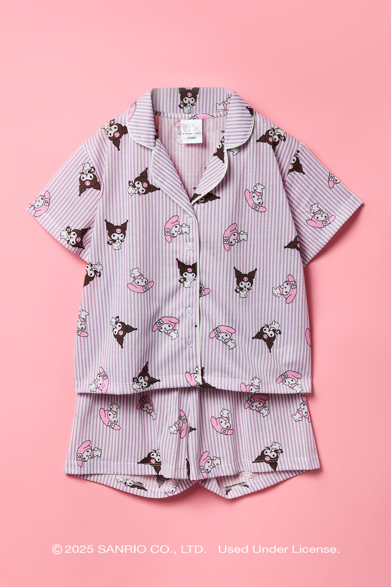Kuromi™ & My Melody™ Girls Top & Short 2 Piece Pajama Set