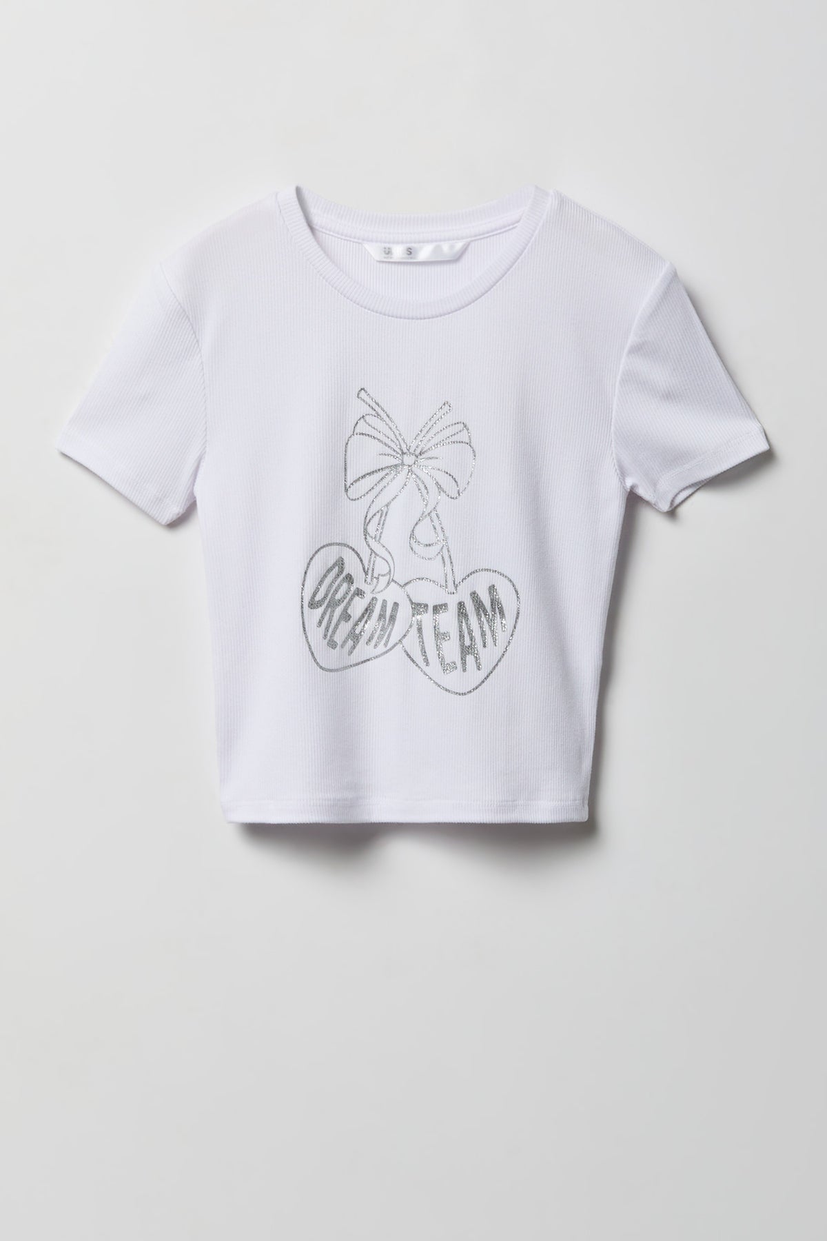 Alt View 2. Girls Graphic T-Shirt & Flannel Short Pajama Set - White