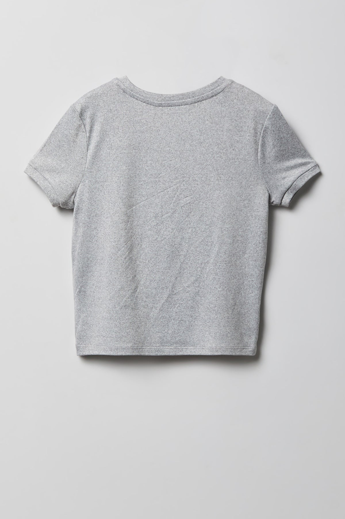 Alt View 3. Girls Graphic T-Shirt & Plush Short Pajama Set - Heather Grey