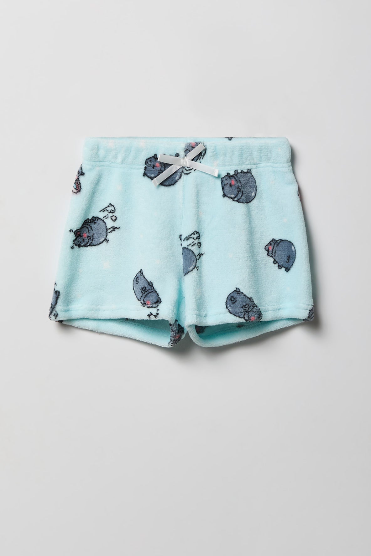 Alt View 4. Girls Graphic T-Shirt & Plush Short Pajama Set - Heather Grey