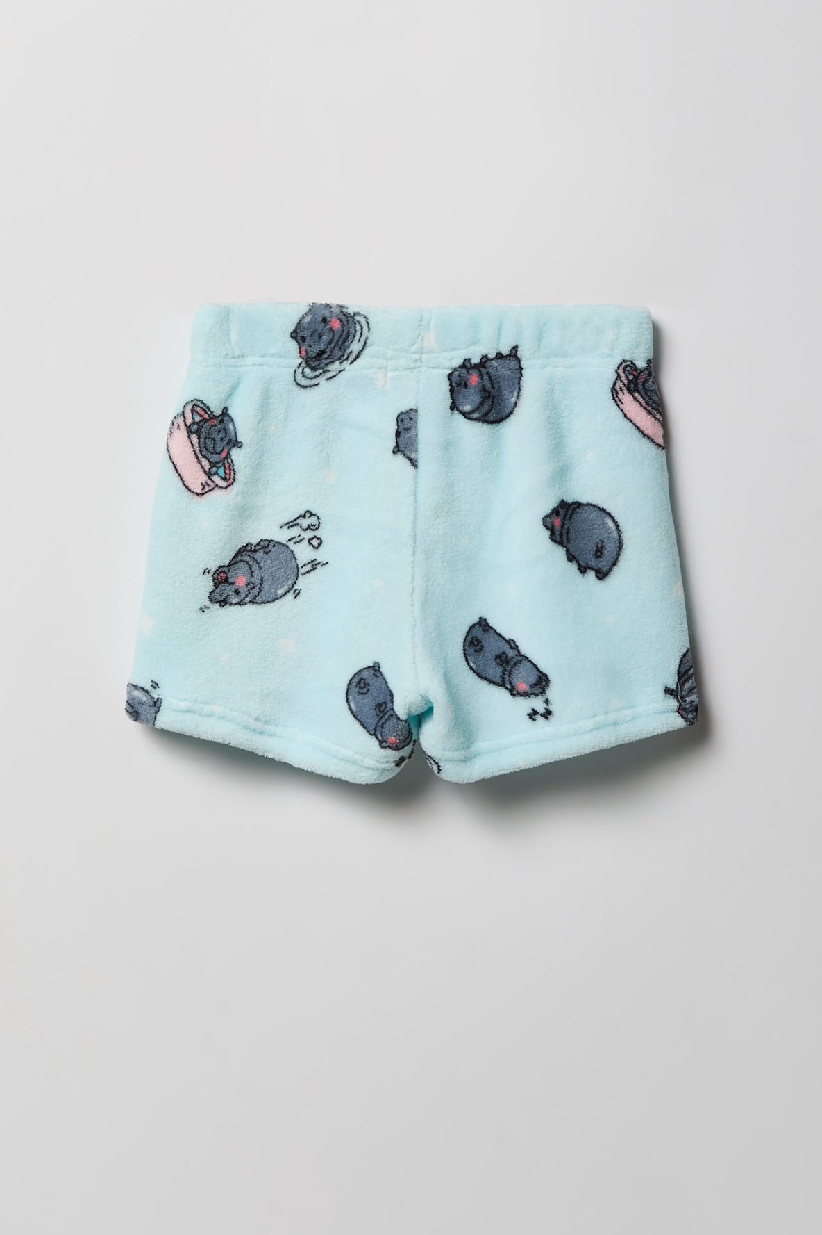 Alt View 5. Girls Graphic T-Shirt & Plush Short Pajama Set - Heather Grey