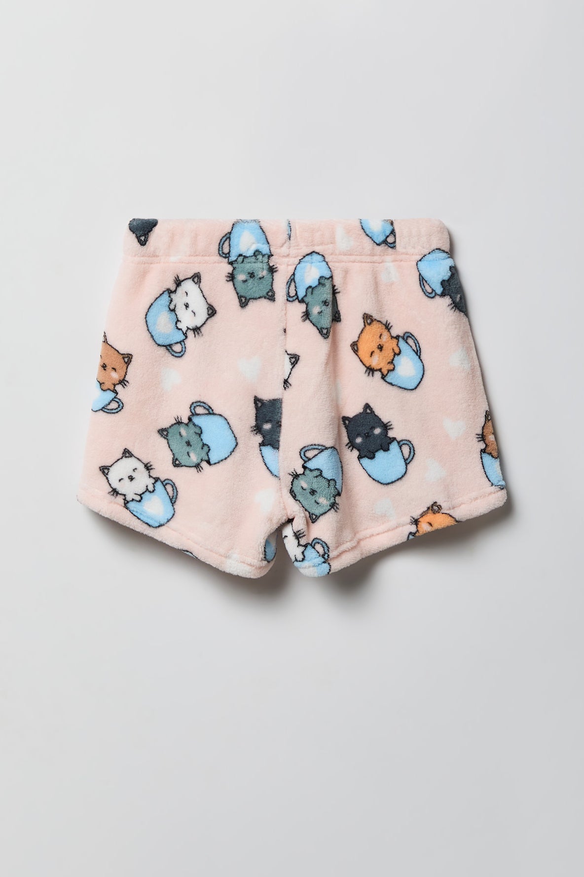 Alt View 5. Girls Graphic T-Shirt & Plush Short Pajama Set - White