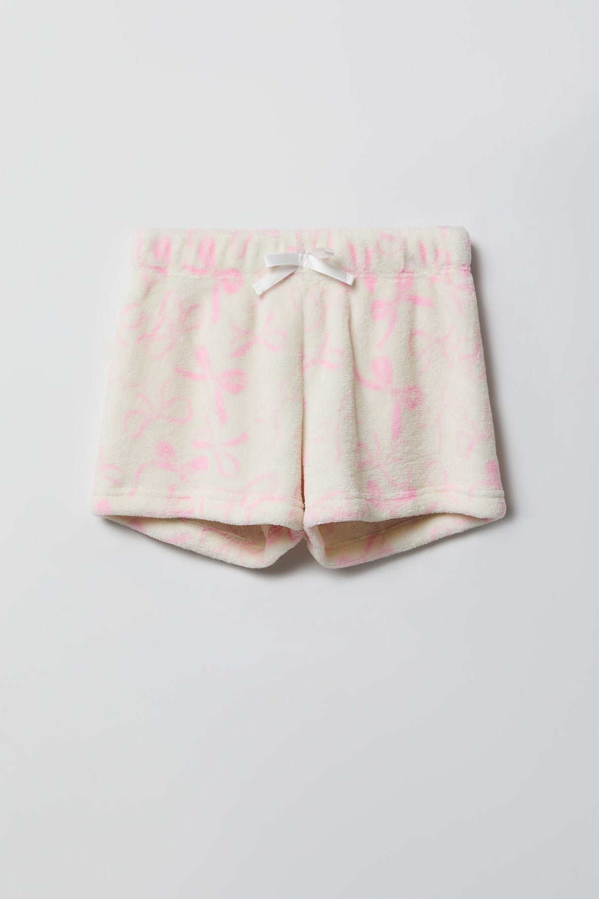 Alt View 4. Girls Graphic T-Shirt & Plush Short Pajama Set - Ivory