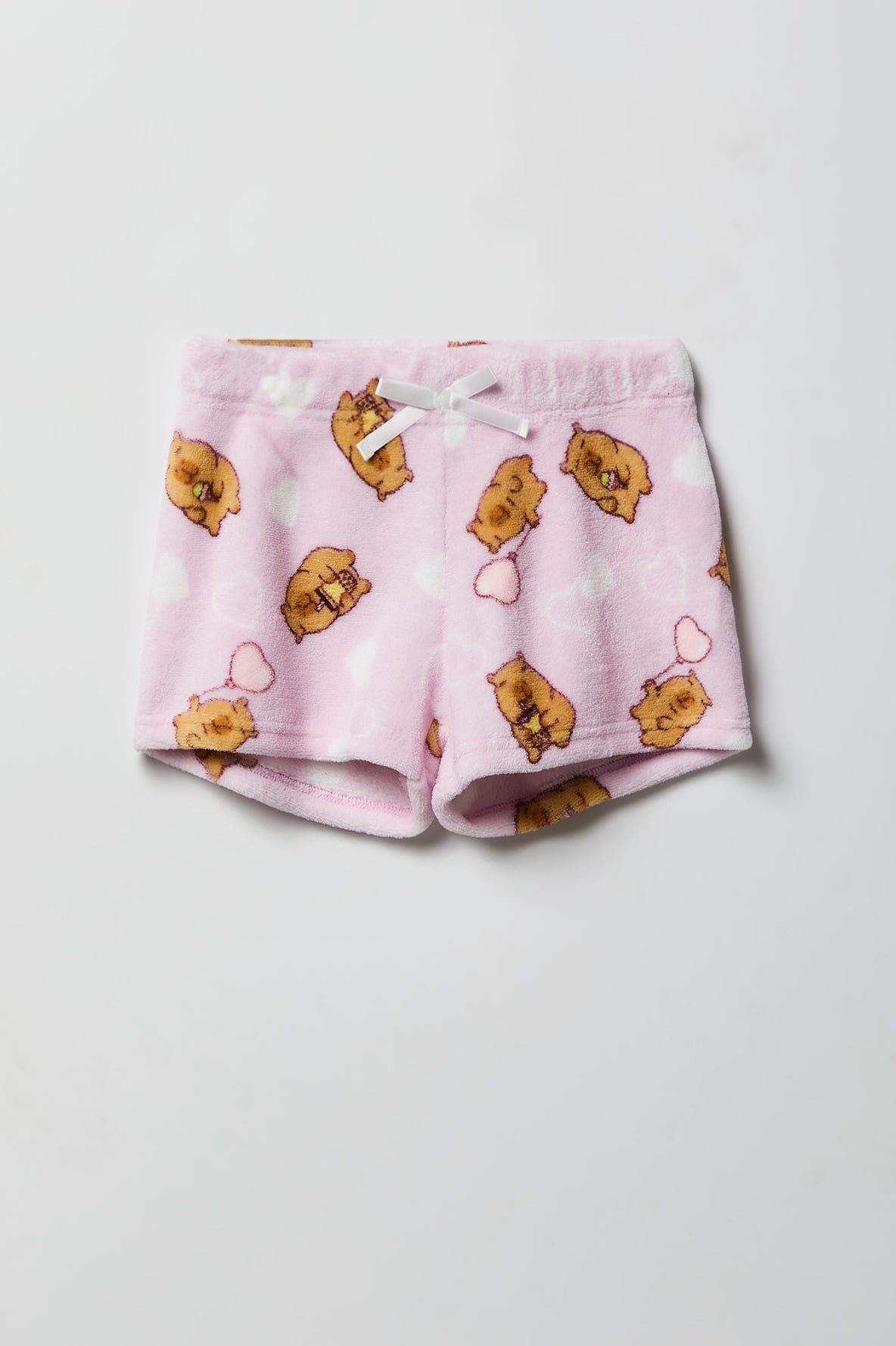 Alt View 4. Girls Graphic T-Shirt & Plush Short Pajama Set - Lilac