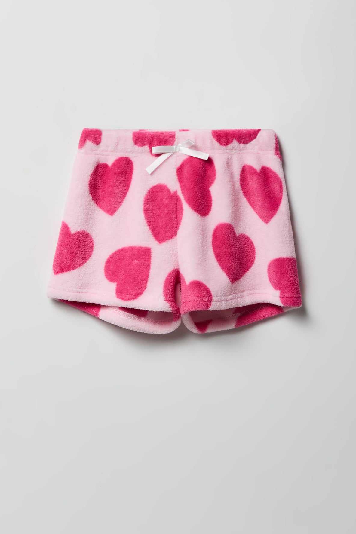 Alt View 4. Girls Graphic T-Shirt & Plush Short Pajama Set - Pink