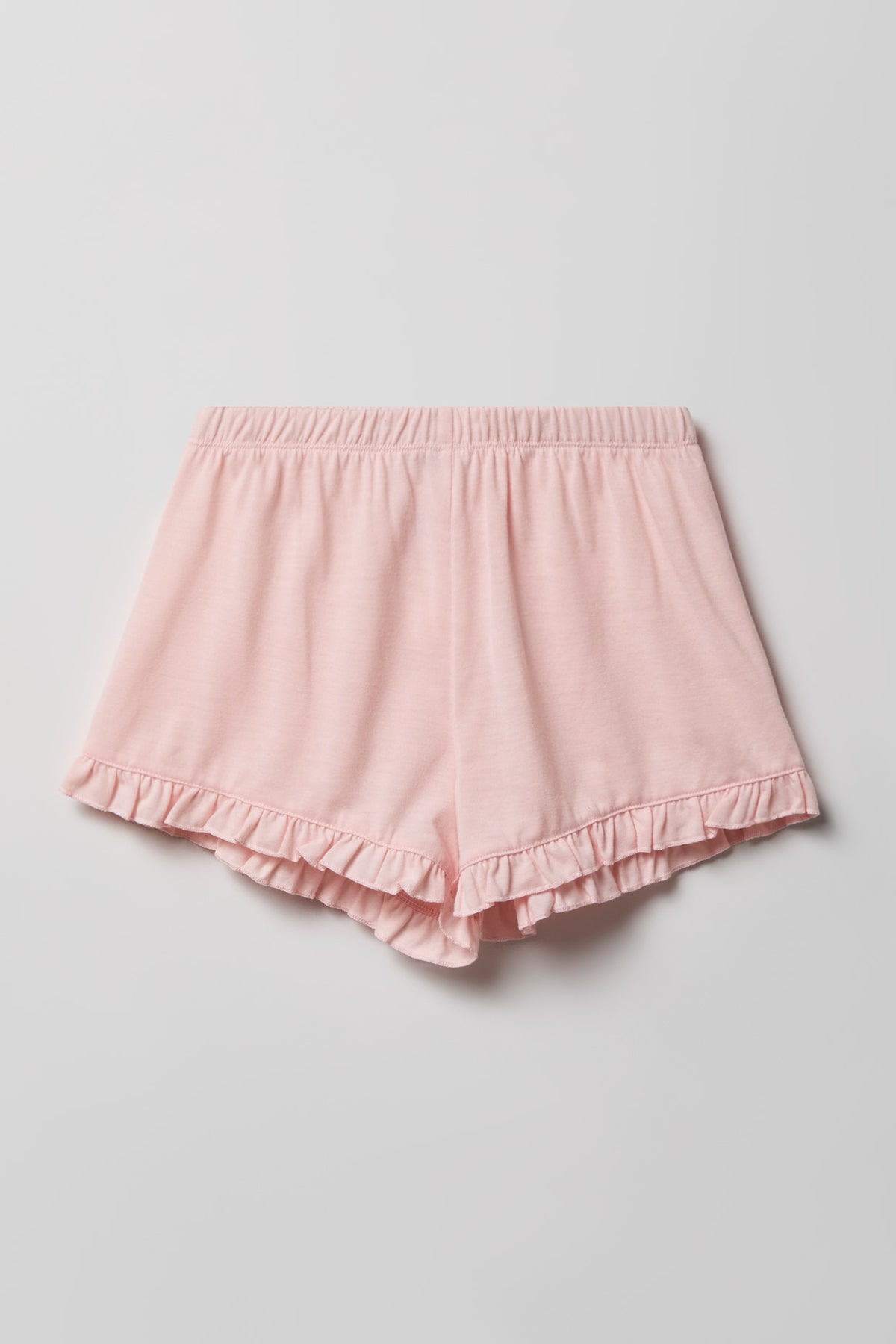 Alt View 4. Girls Ruffle Button-Up Top & Short Pajama Set - Pink