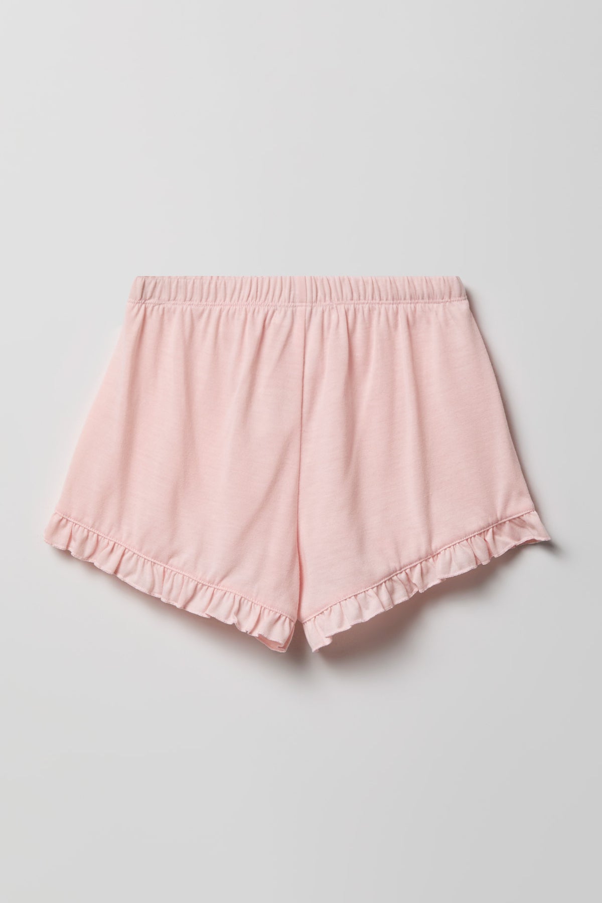 Alt View 5. Girls Ruffle Button-Up Top & Short Pajama Set - Pink