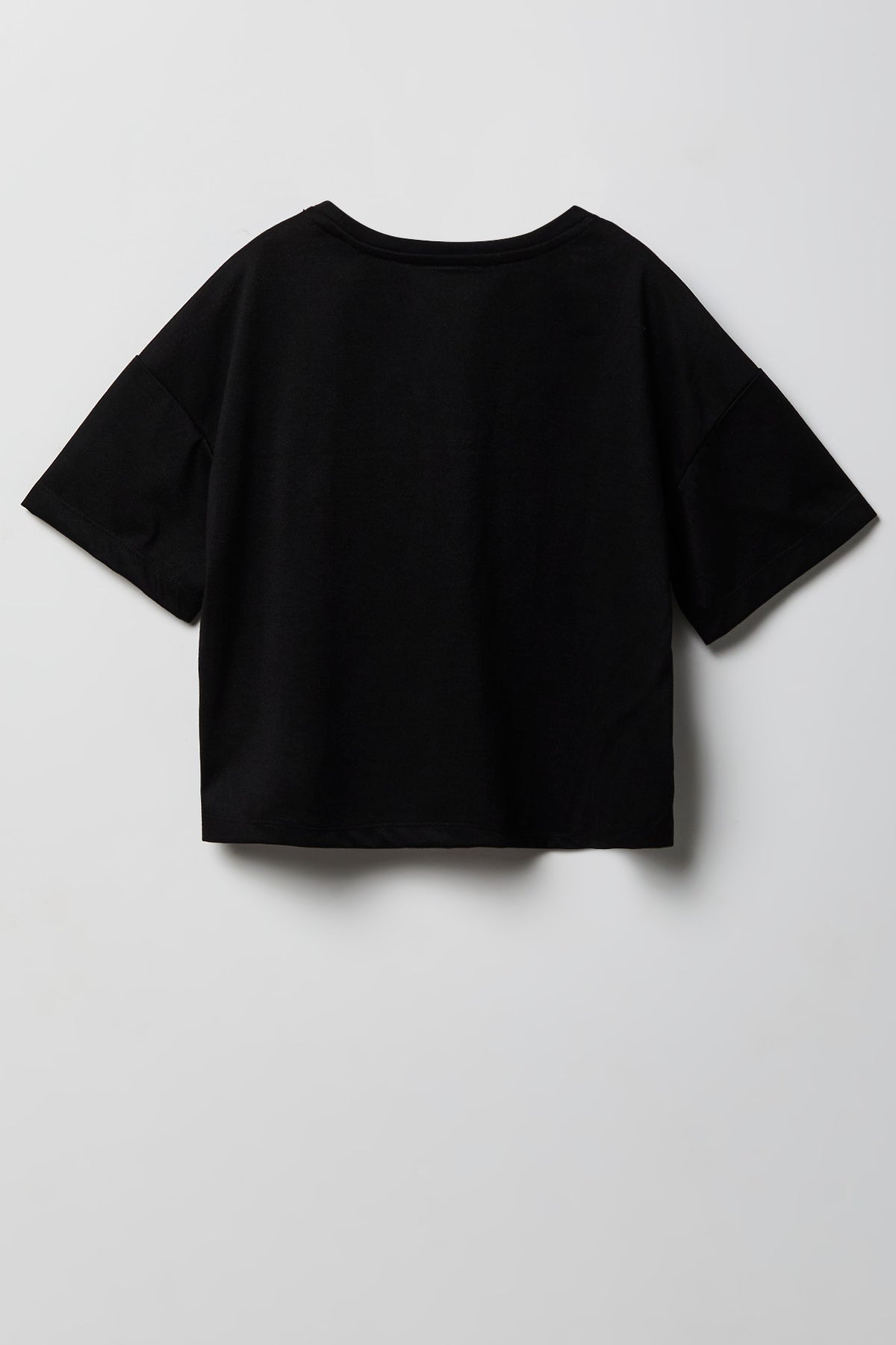 Alt View 3. Girls Boxy T-Shirt & Short Pajama Set - Black