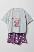 Girls Boxy T-Shirt & Short Pajama Set