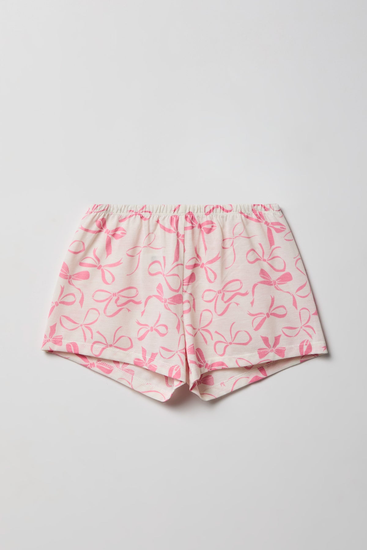 Alt View 4. Girls Button-Up Top & Short Pajama Set - Ivory