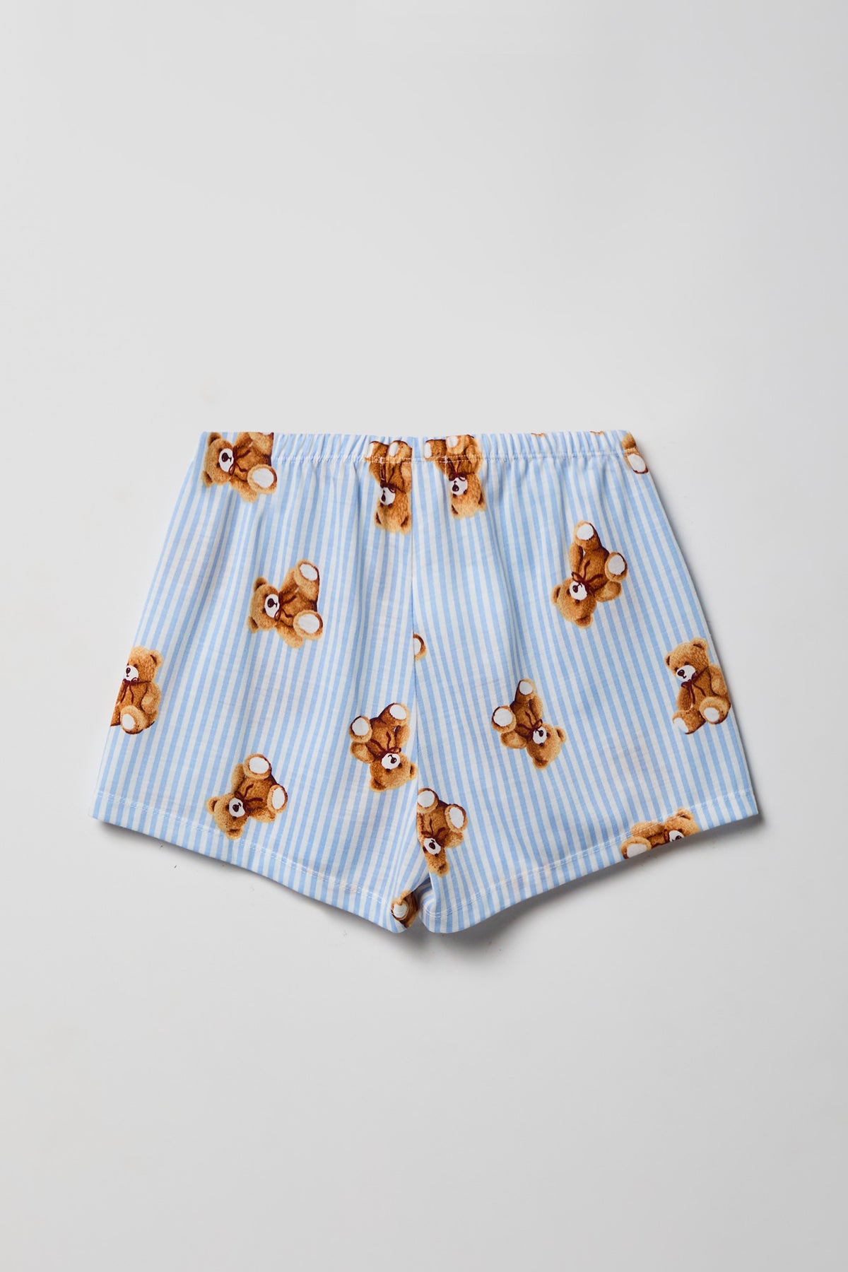 Alt View 5. Girls Button-Up Top & Short Pajama Set - Blue