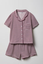 Girls Button-Up Top & Short Pajama Set
