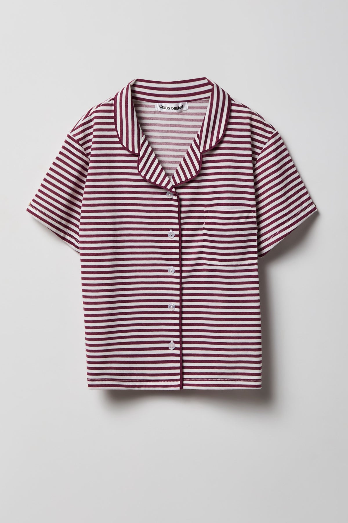 Alt View 2. Girls Button-Up Top & Short Pajama Set - Mauve