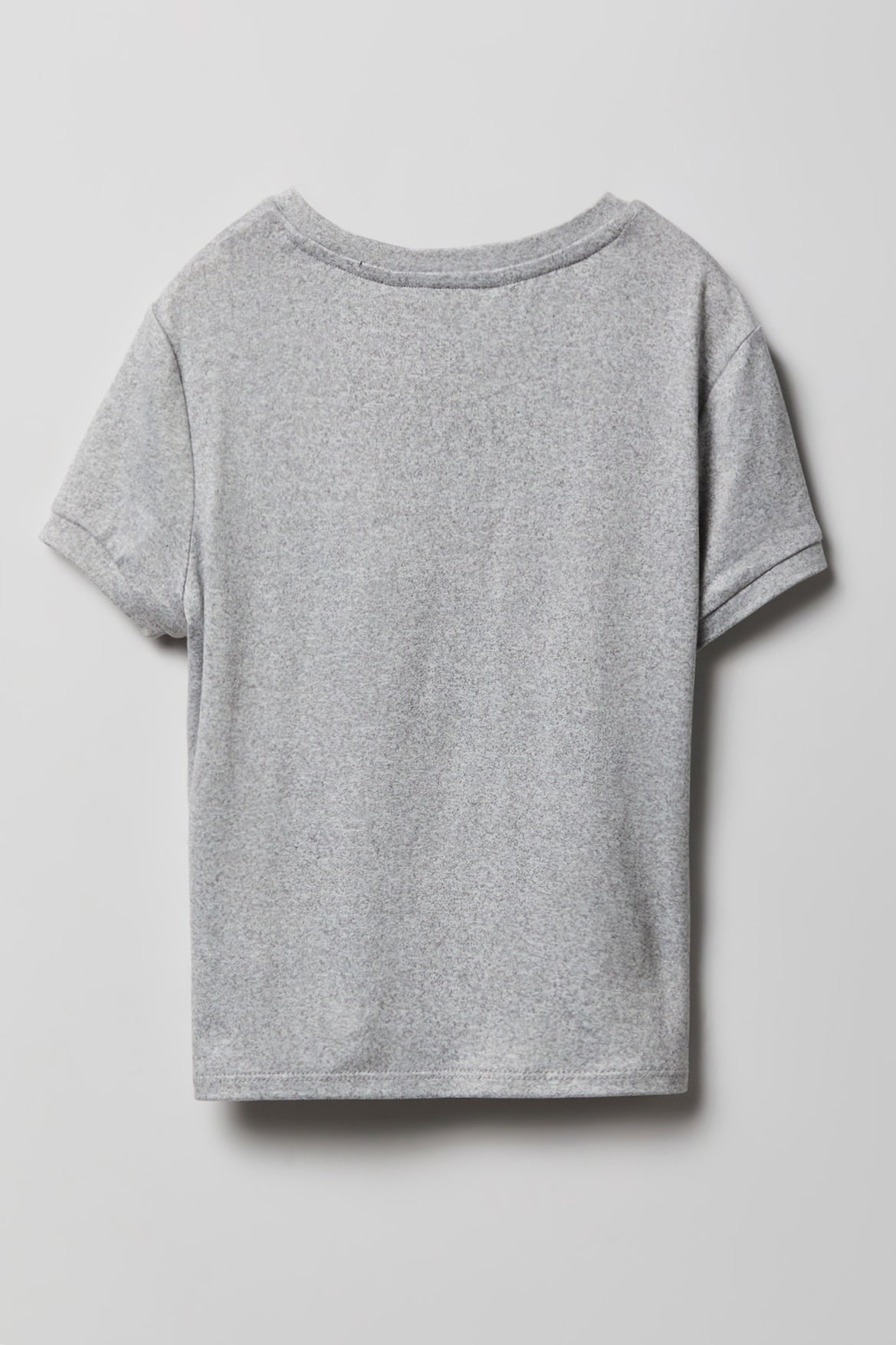 Alt View 3. Girls Graphic T-Shirt & Plush Short Pajama Set - Heather Grey