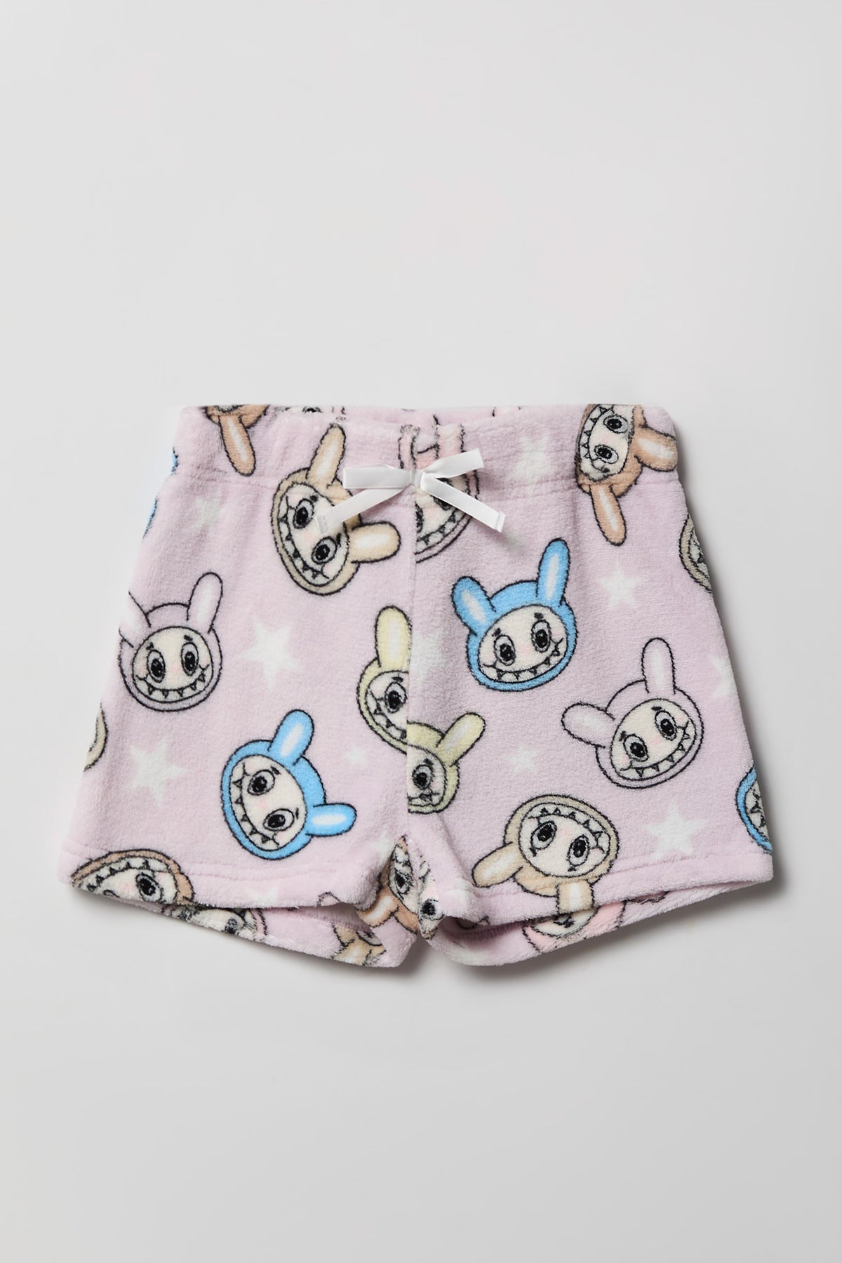 Vue alternative 4. Ensemble pyjama avec t-shirt imprimé et short en peluche pour fille