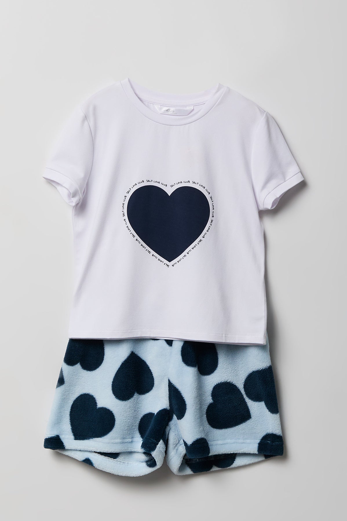 Ensemble pyjama avec t-shirt imprimé et short en peluche pour fille