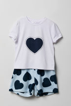 Ensemble pyjama avec t-shirt imprimé et short en peluche pour fille