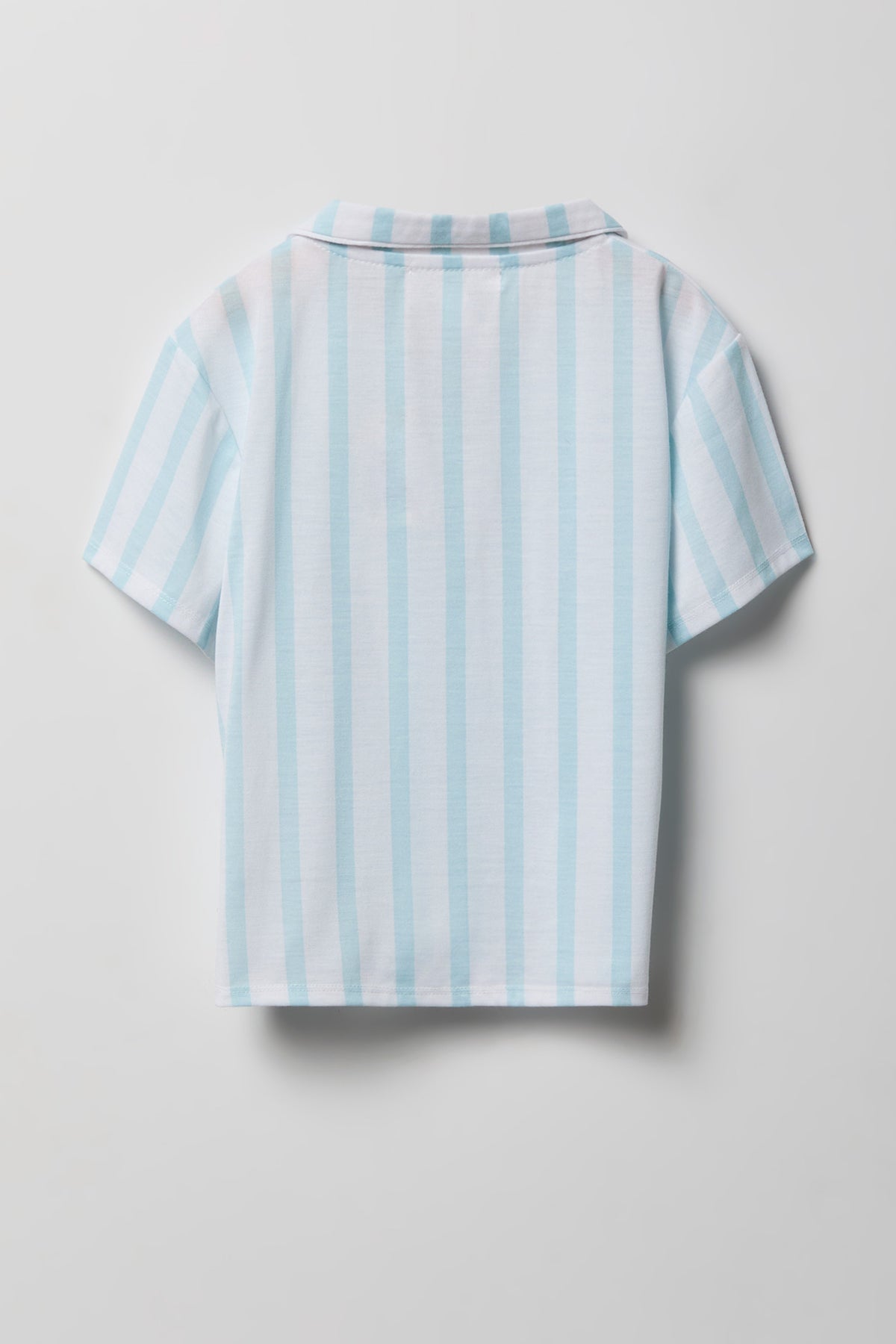 Alt View 3. Girls Button-Up Top & Short Pajama Set - Blue