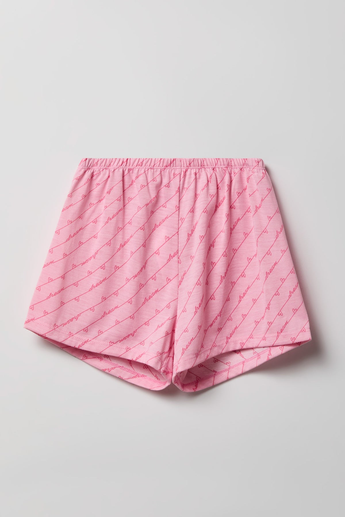 Alt View 4. Girls Button-Up Top & Short Pajama Set - Pink
