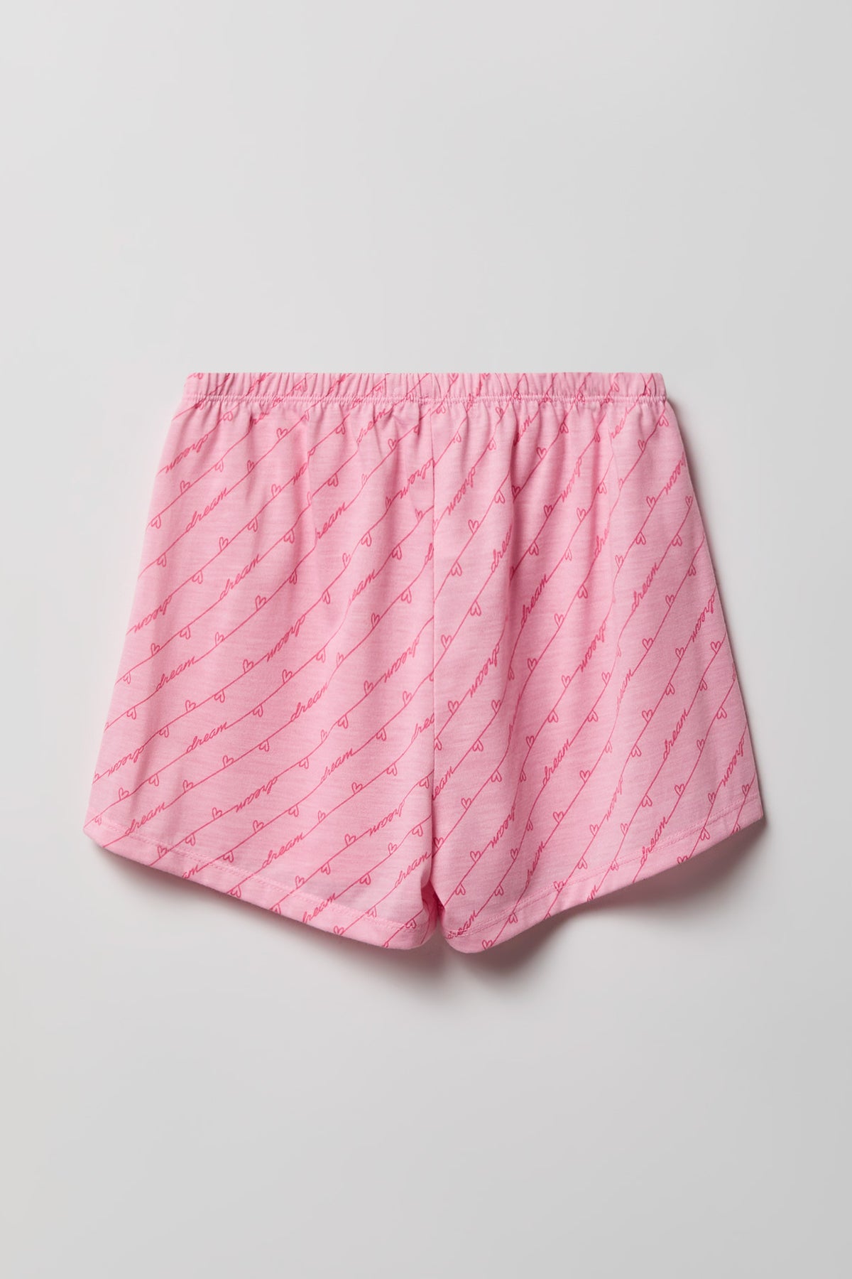 Alt View 5. Girls Button-Up Top & Short Pajama Set - Pink