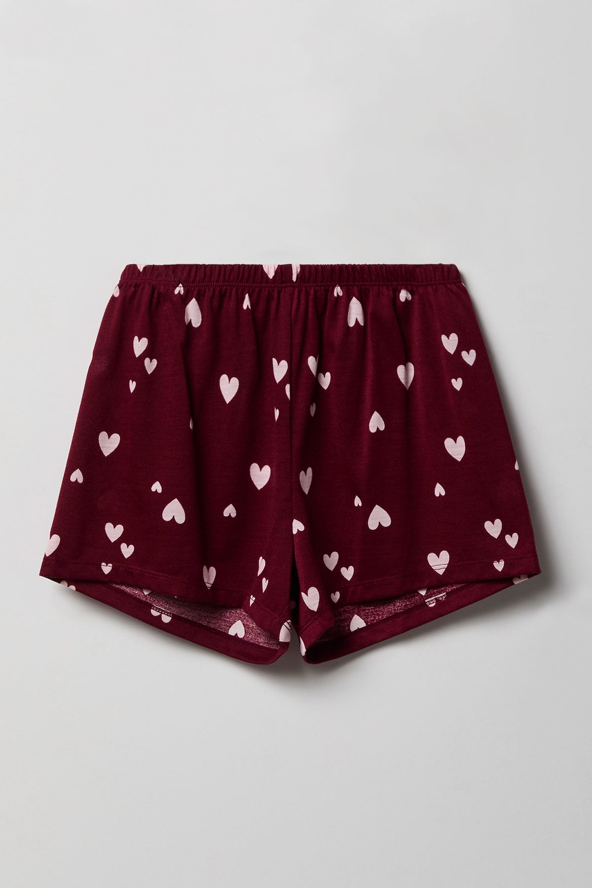 Alt View 4. Girls Button-Up Top & Short Pajama Set - Burgundy