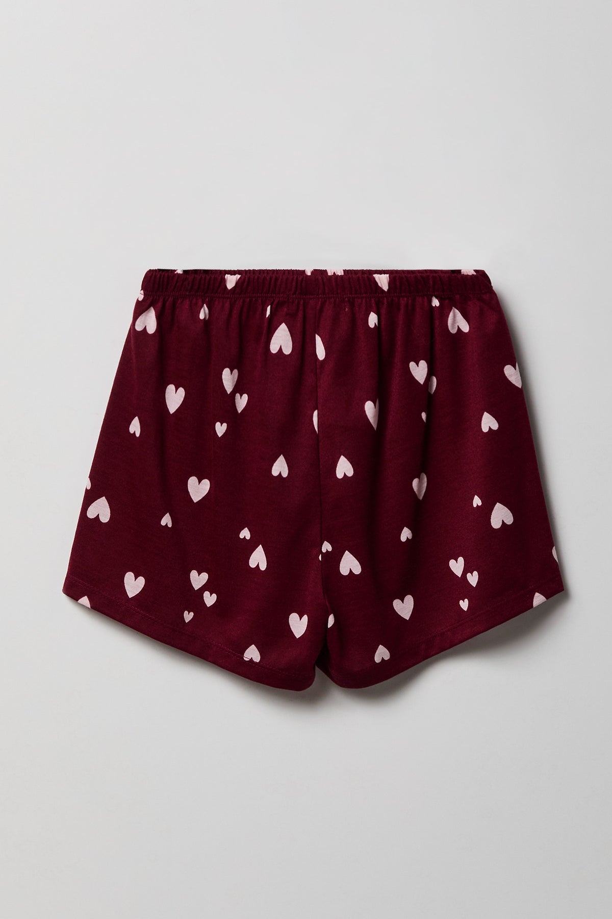 Alt View 5. Girls Button-Up Top & Short Pajama Set - Burgundy