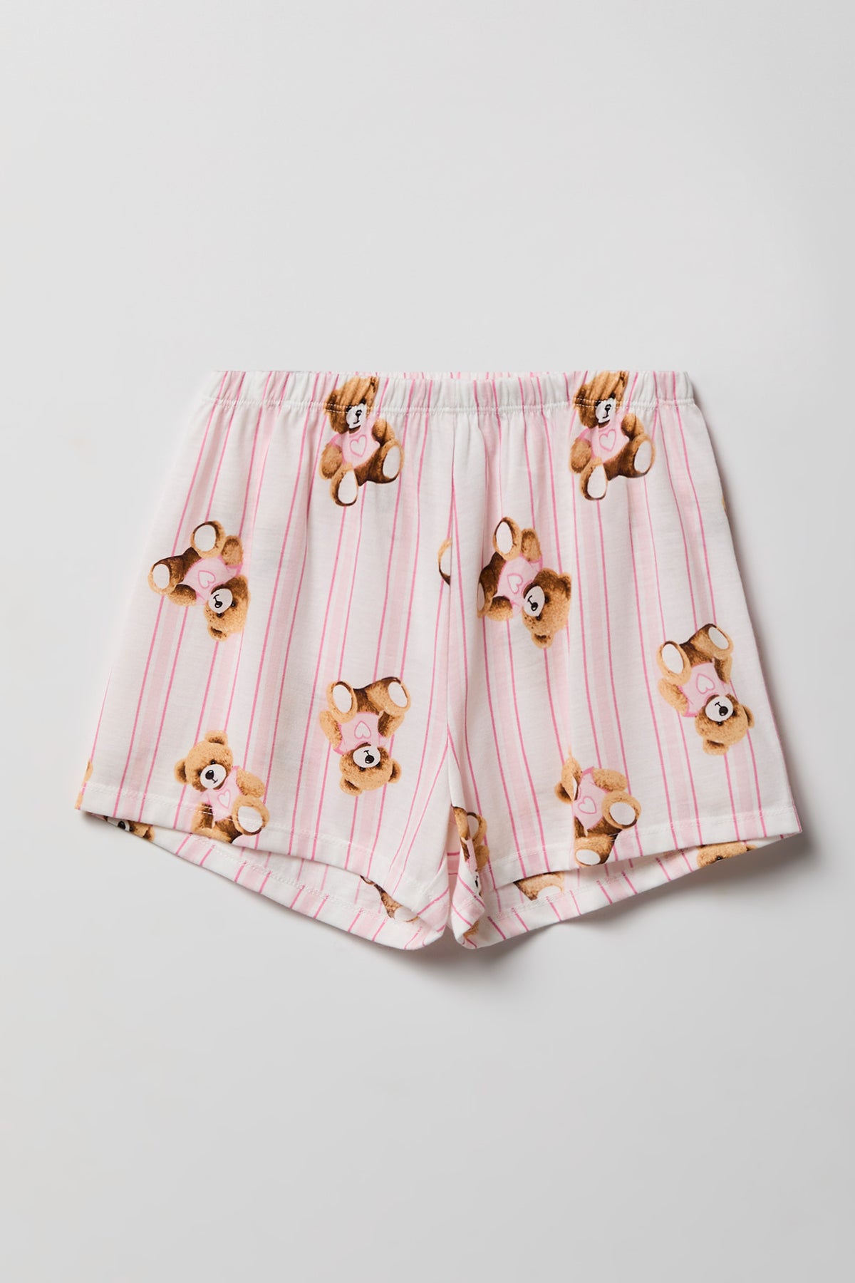 Alt View 4. Girls Button-Up Top & Short Pajama Set - Light Pink