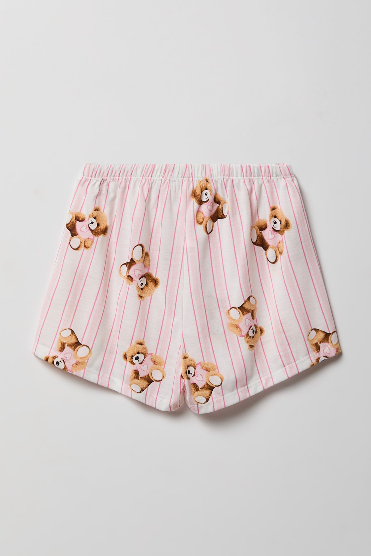 Alt View 5. Girls Button-Up Top & Short Pajama Set - Light Pink