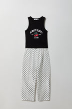Girls Ribbed Graphic Tank & Pajama Pant Set