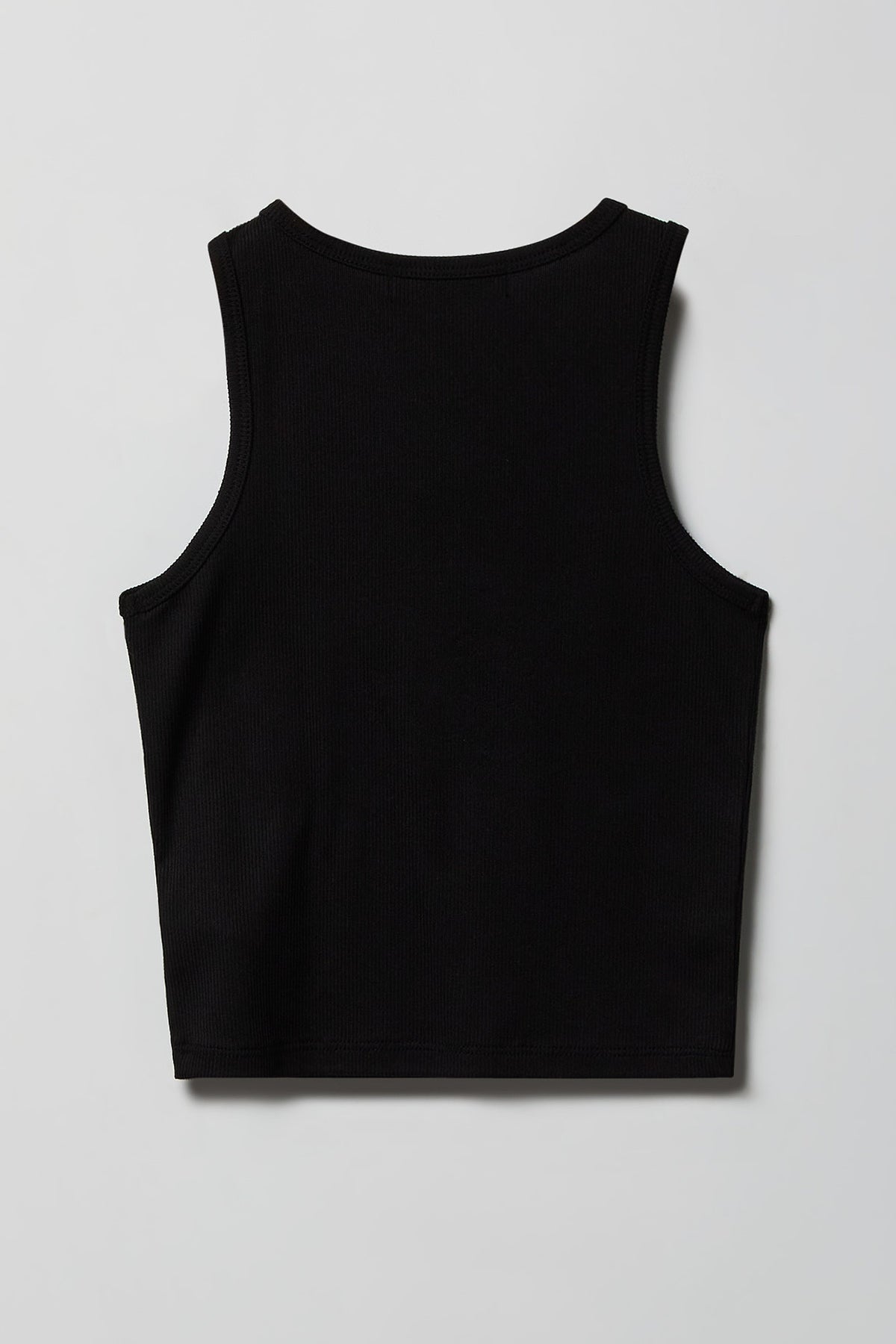 Alt View 3. Girls Ribbed Graphic Tank & Pajama Pant Set - Black