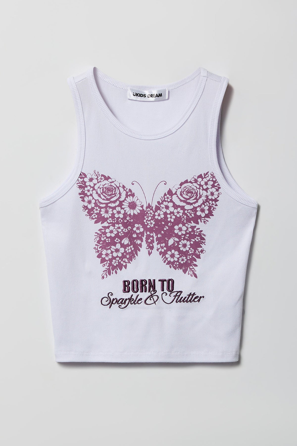 Alt View 2. Girls Ribbed Graphic Tank & Pajama Pant Set - Lilac