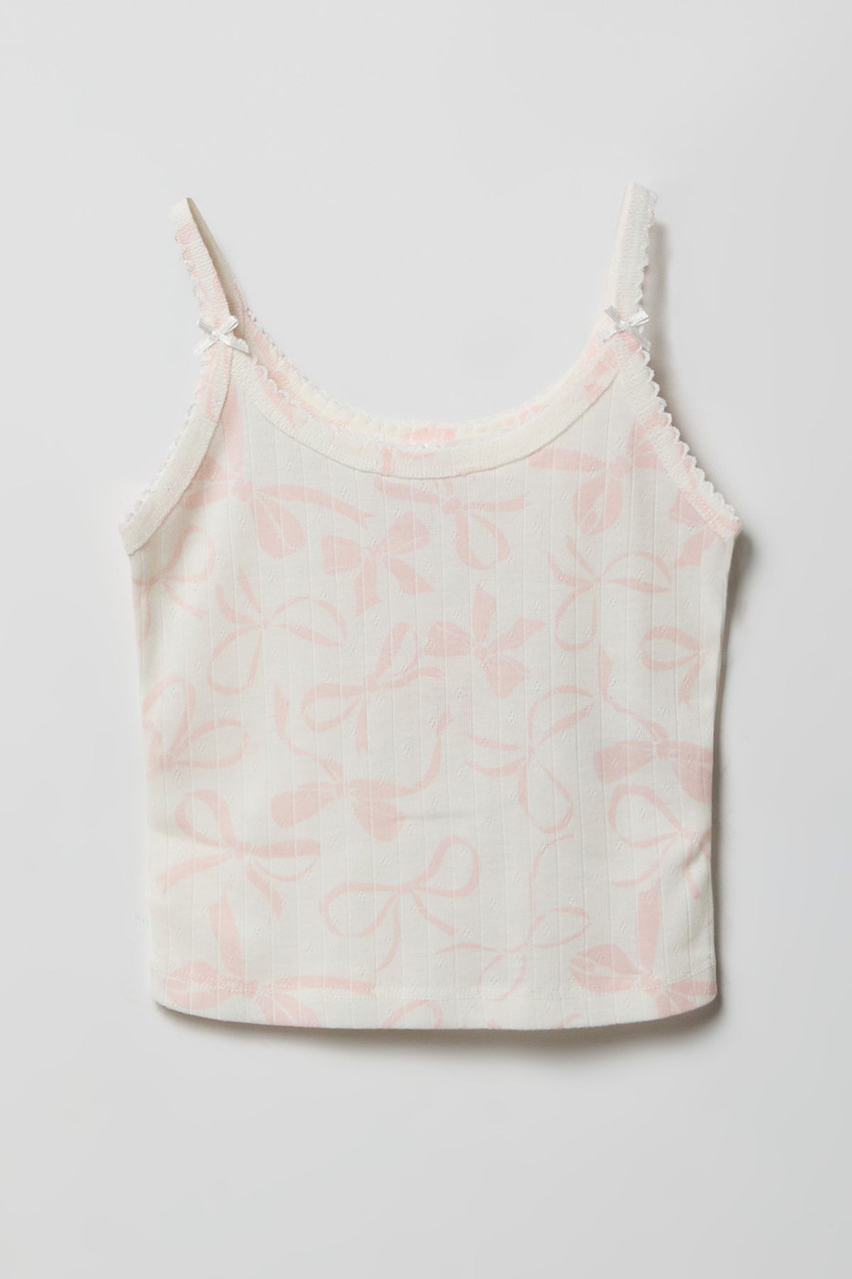 Vue alternative 2. Ensemble pyjama avec ébardeur en pointelle et pantalon pour fille