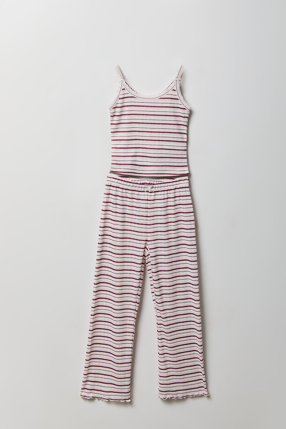 Ensemble pyjama avec ébardeur en pointelle et pantalon pour fille