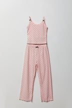 Ensemble pyjama avec ébardeur en pointelle et pantalon pour fille
