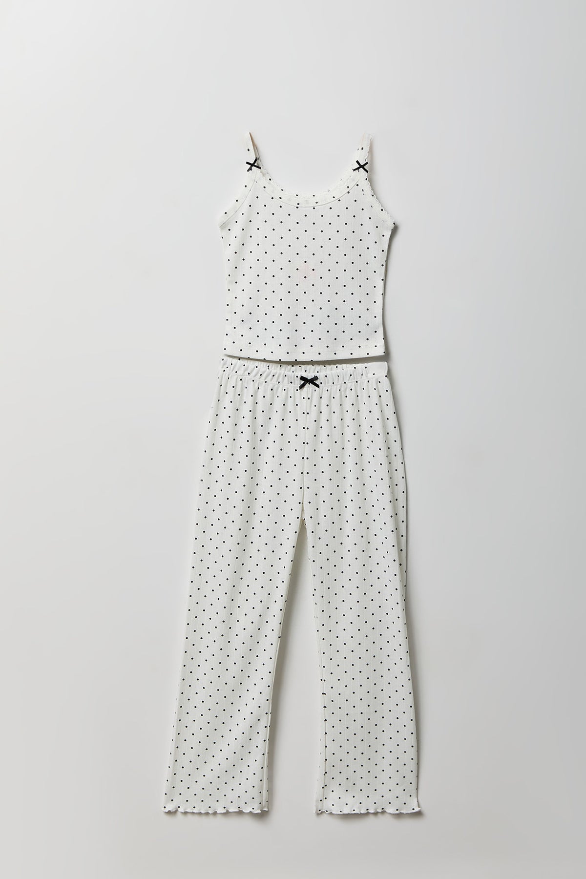 Ensemble pyjama avec ébardeur en pointelle et pantalon pour fille