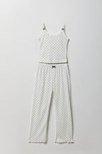 Ensemble pyjama avec ébardeur en pointelle et pantalon pour fille