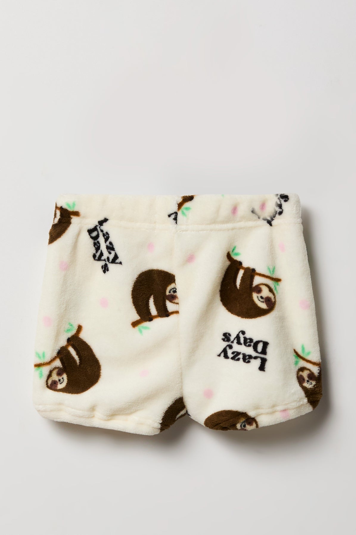 Alt View 5. Girls Graphic T-Shirt & Plush Short Pajama Set - Ivory