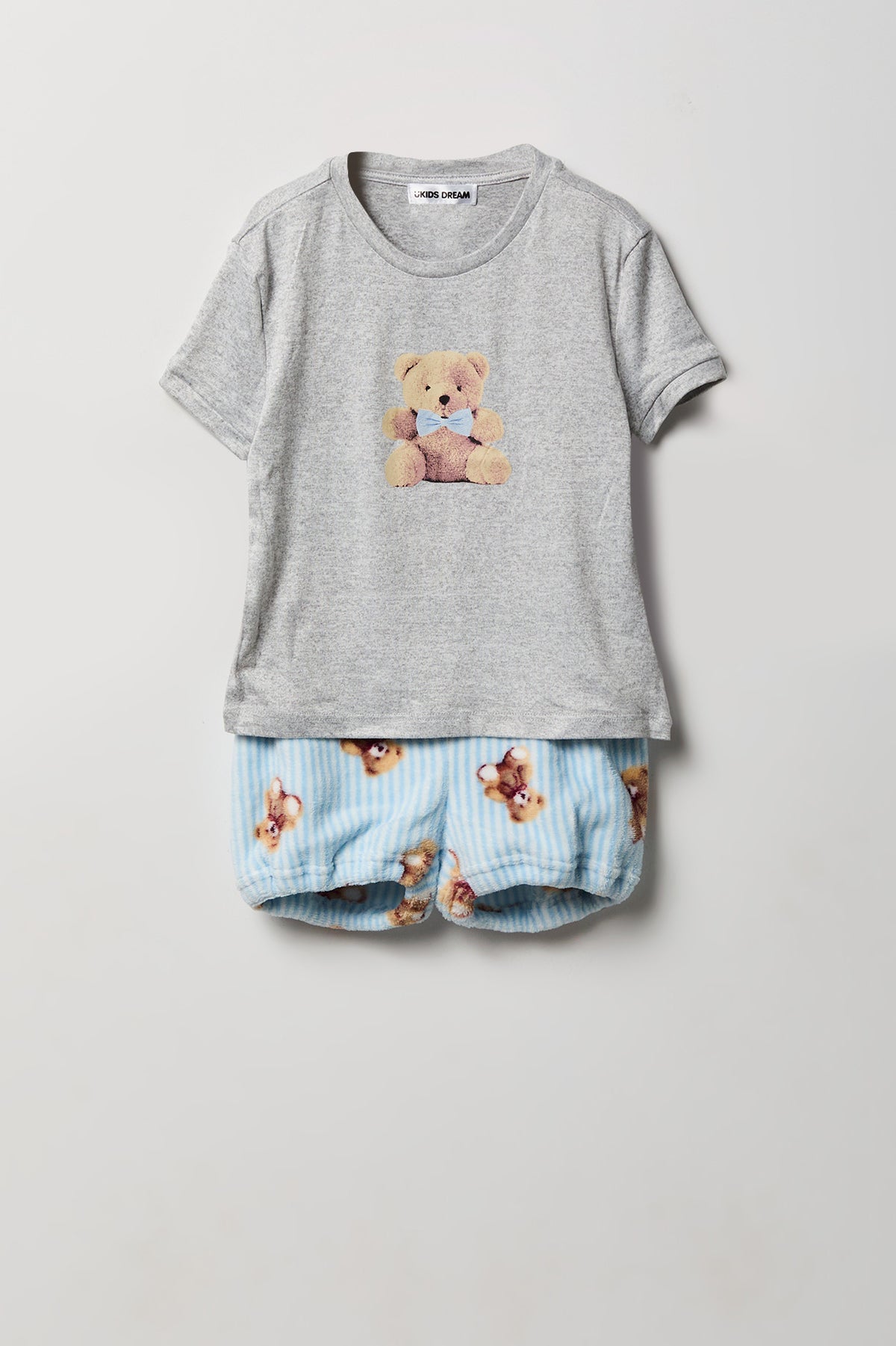 Ensemble pyjama avec t-shirt imprimé et short en peluche pour fille