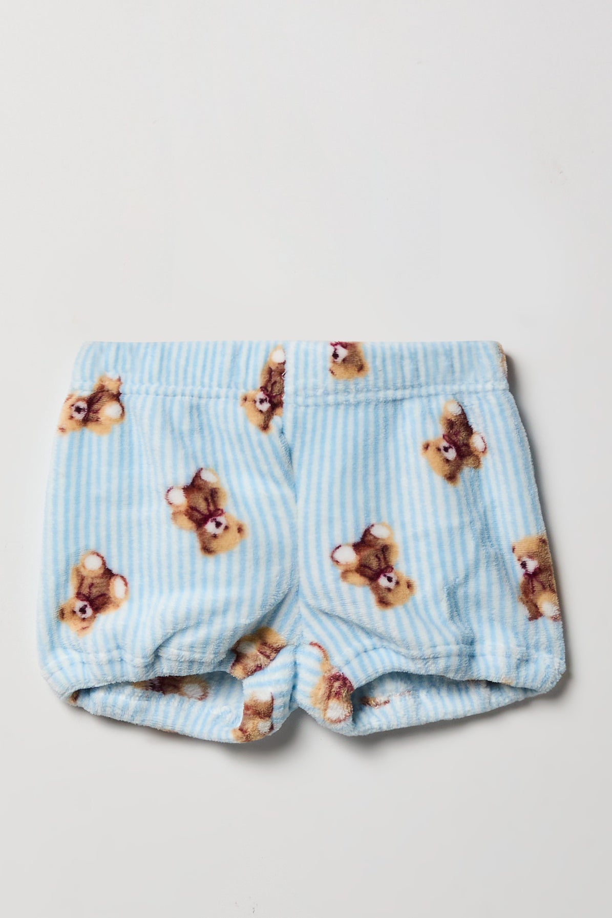 Vue alternative 4. Ensemble pyjama avec t-shirt imprimé et short en peluche pour fille