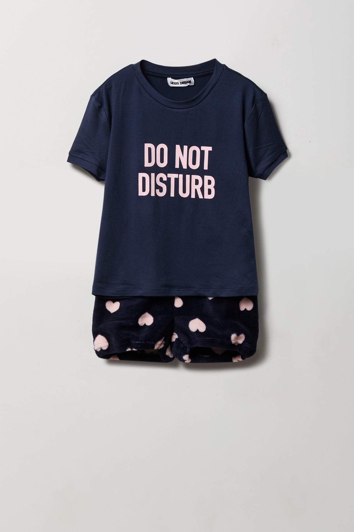 Ensemble pyjama avec t-shirt imprimé et short en peluche pour fille