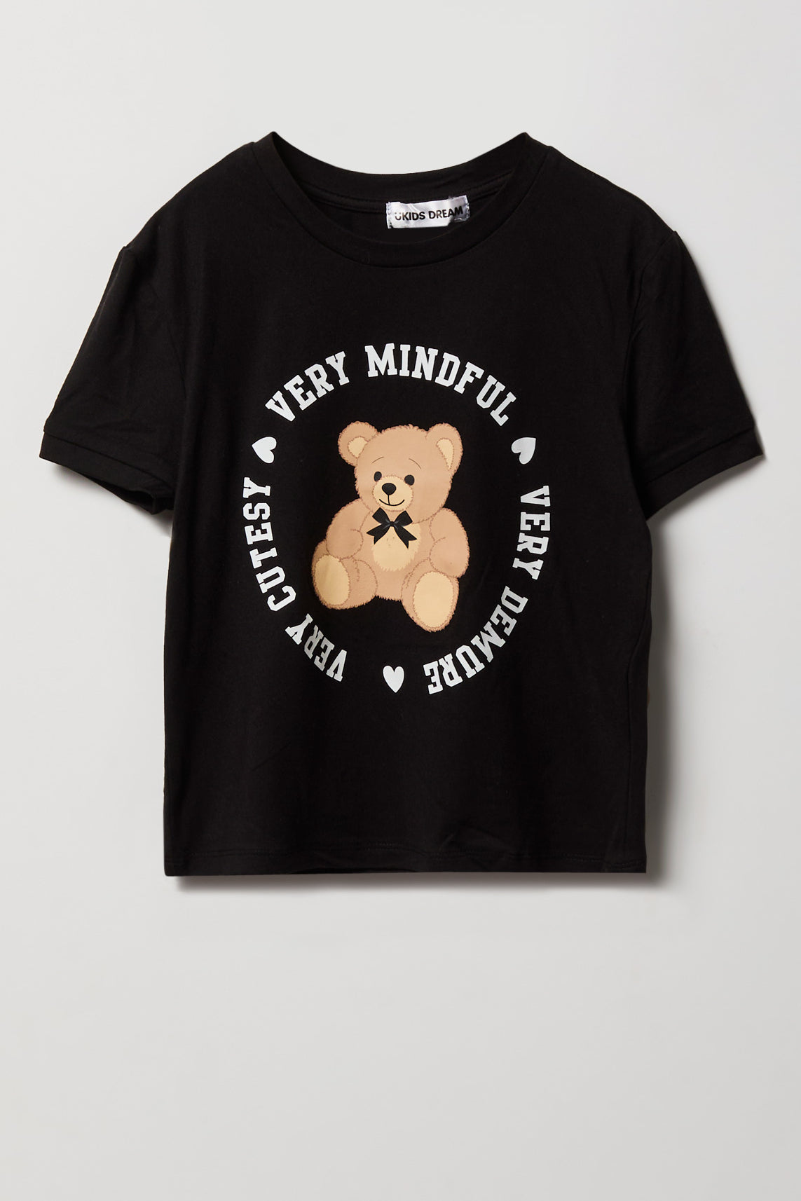 Alt View 2. Girls Graphic T-Shirt & Plush Short Pajama Set - Pink