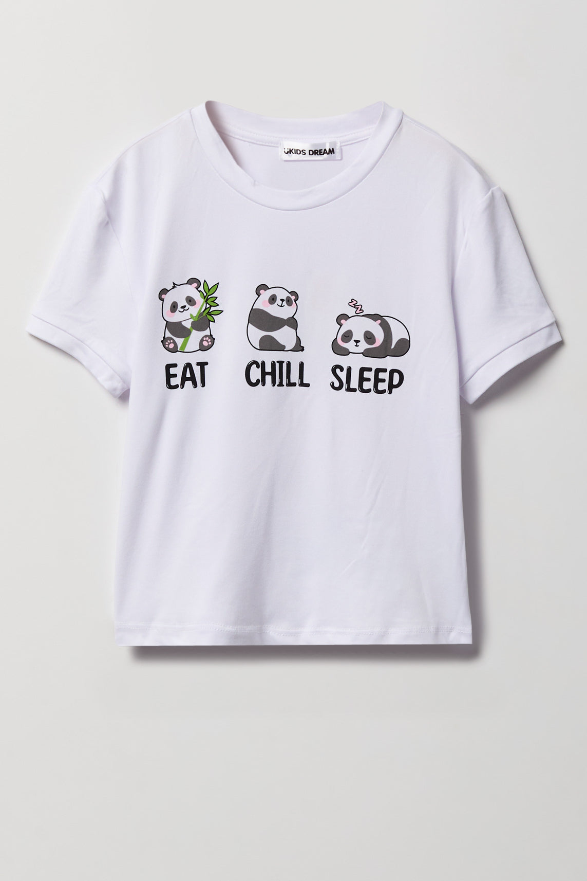 Alt View 2. Girls Graphic T-Shirt & Plush Short Pajama Set - Grey Blue