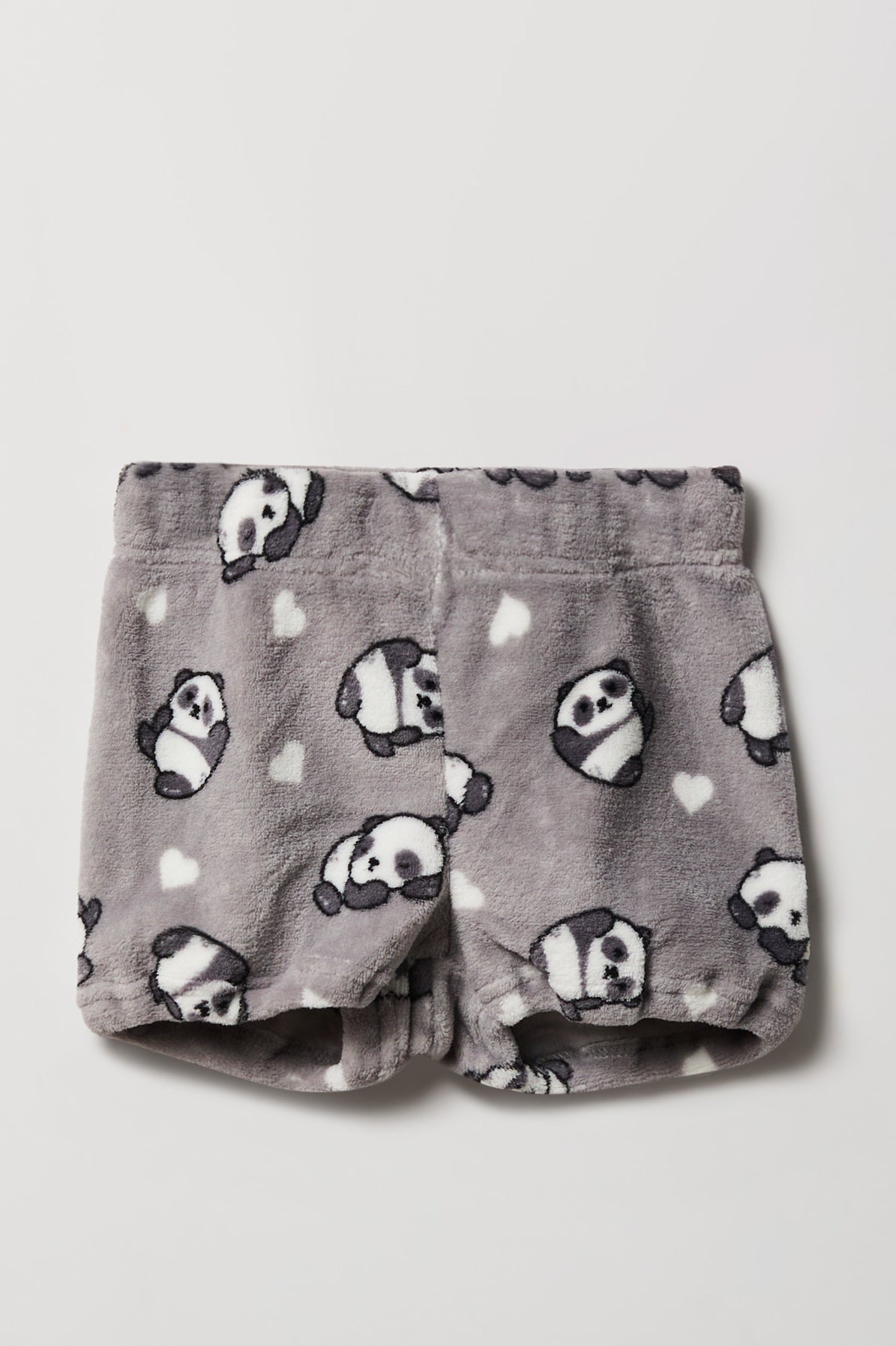 Alt View 4. Girls Graphic T-Shirt & Plush Short Pajama Set - Grey Blue