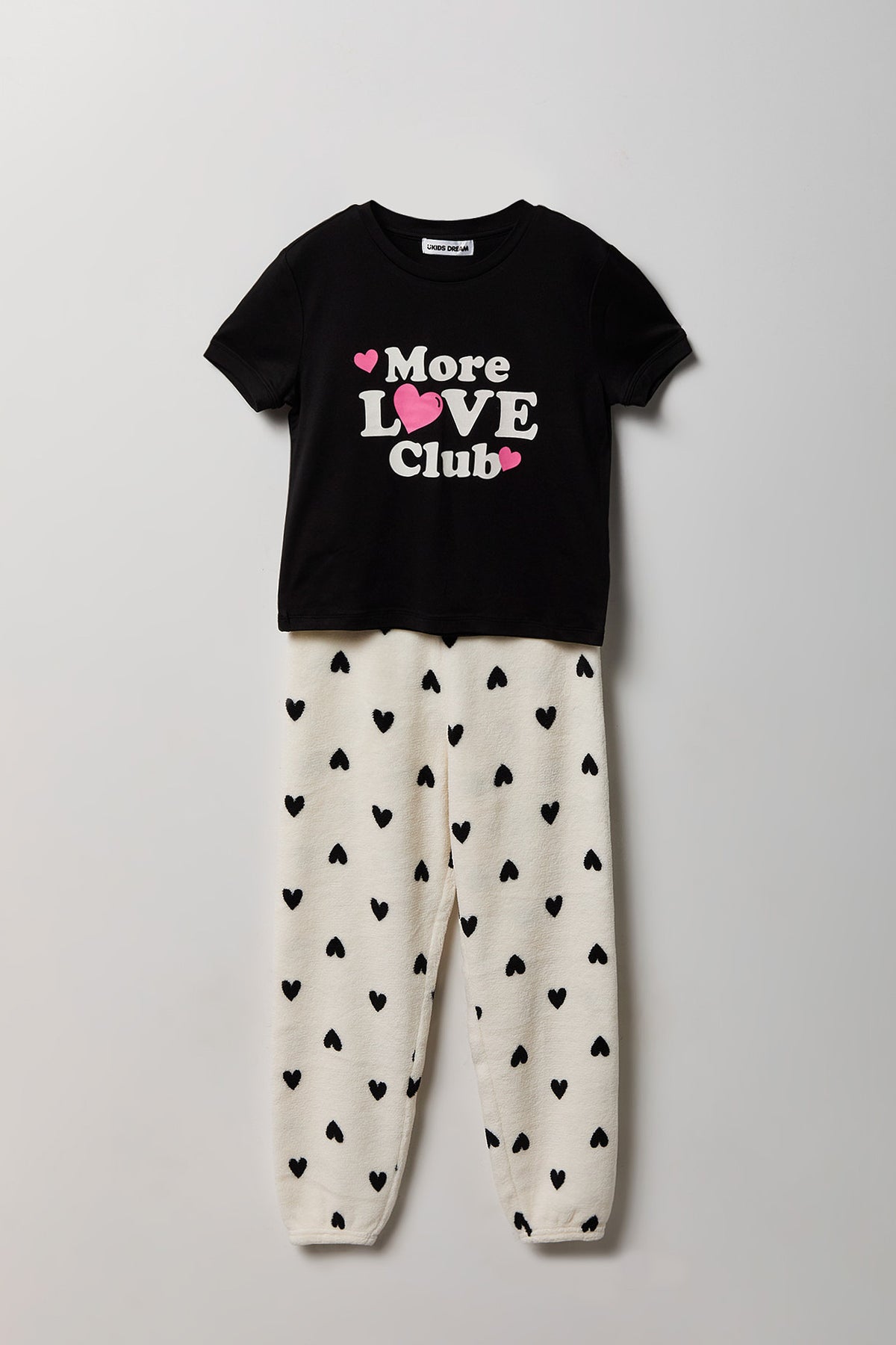 Ensemble pyjama avec t-shirt imprimé et pantalon en peluche pour fille