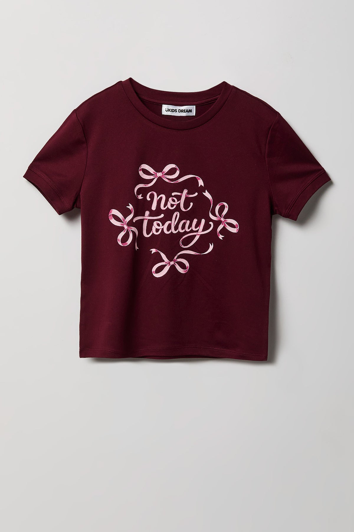 Alt View 2. Girls Graphic T-Shirt & Plush Pant Pajama Set - Burgundy