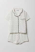Ensemble pyjama avec haut boutonné et short pour fille