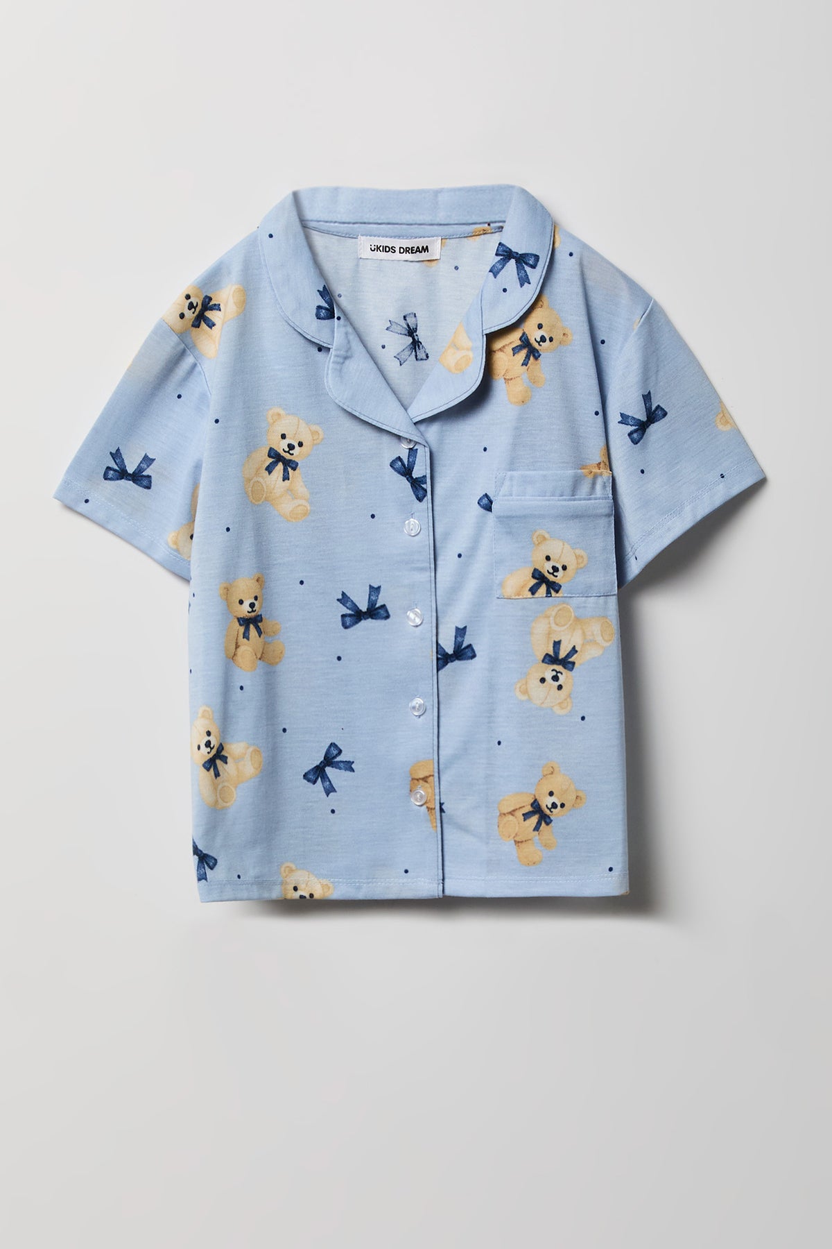 Vue alternative 2. Ensemble pyjama avec haut boutonné et short pour fille