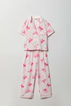 Ensemble pyjama avec haut boutonné et pantalon pour fille