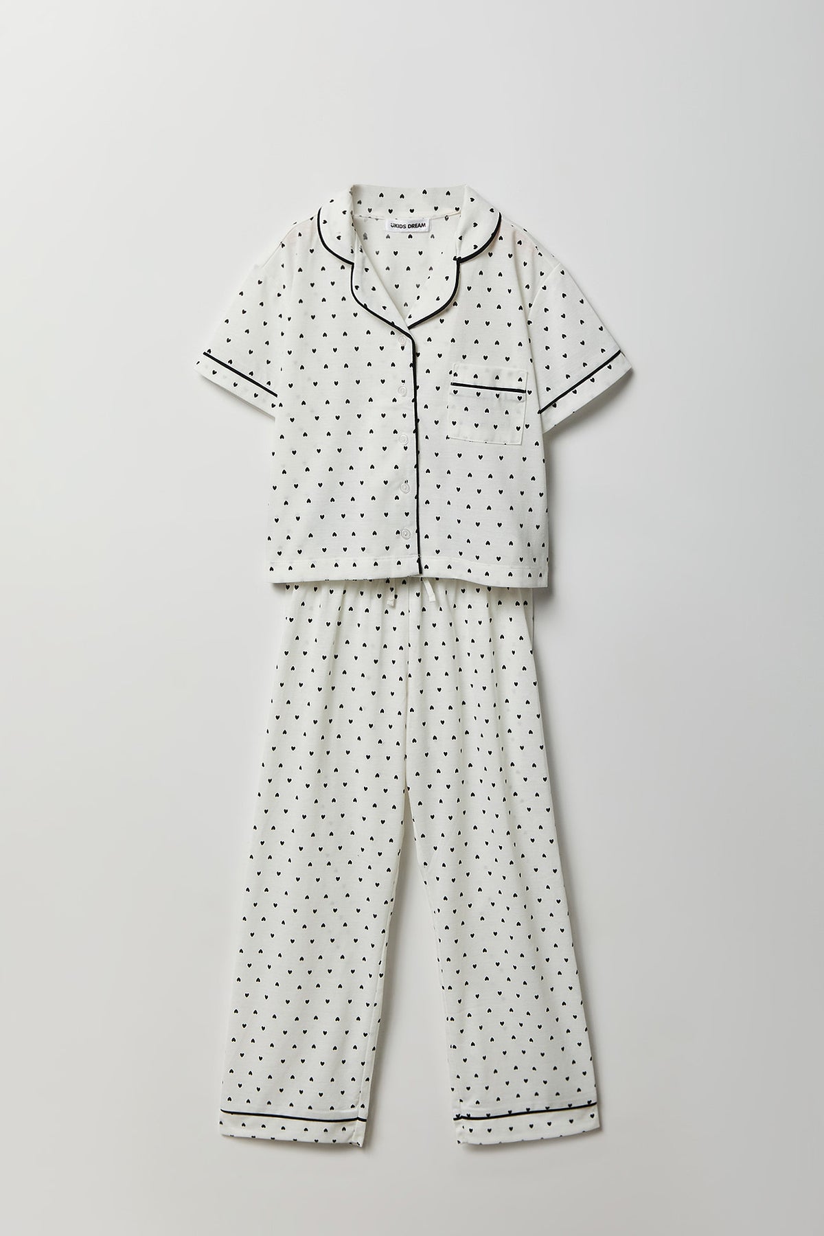Ensemble pyjama avec haut boutonné et pantalon pour fille